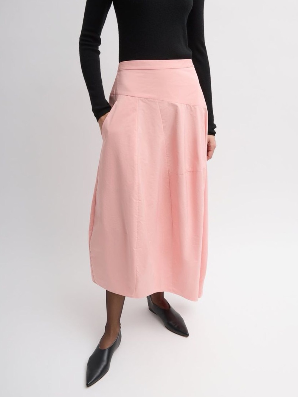 NWT TIBI Nylon Asymmetrical Balloon Skirt in Pink